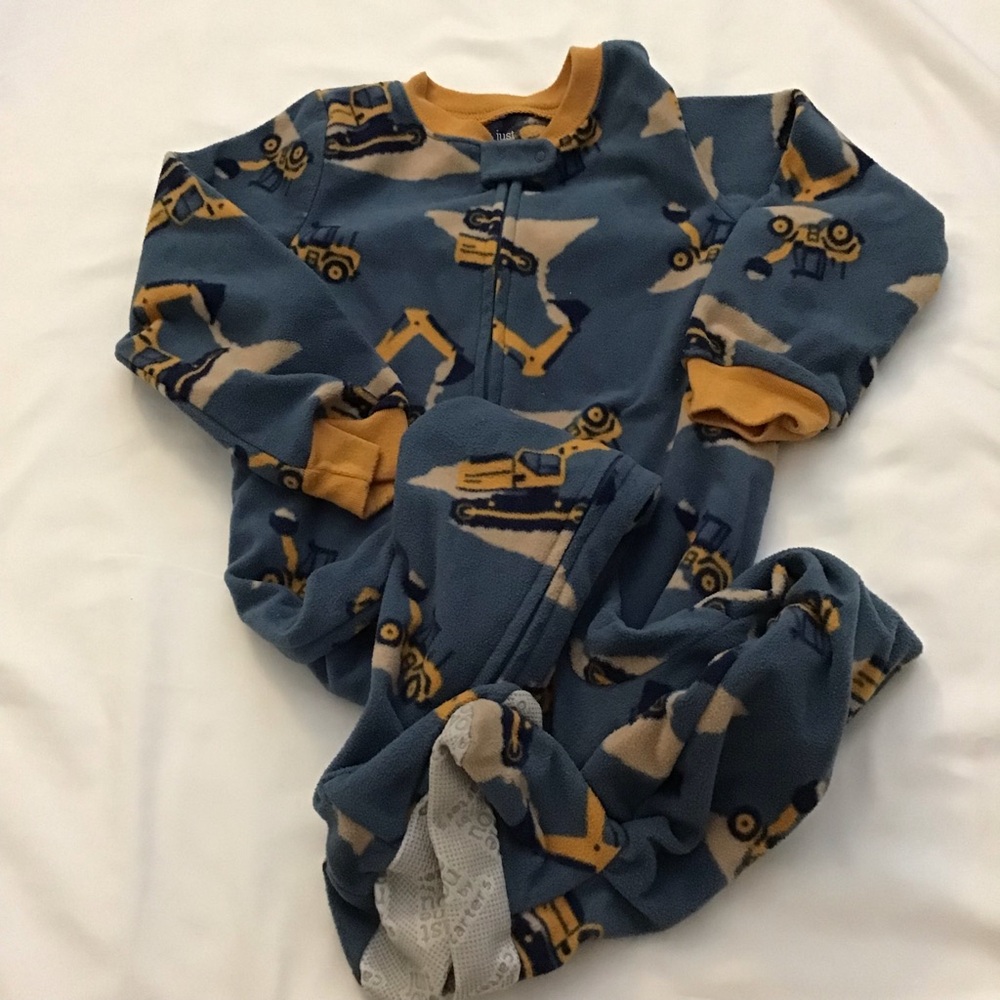 Just One You Construction Fleece Footed PJs